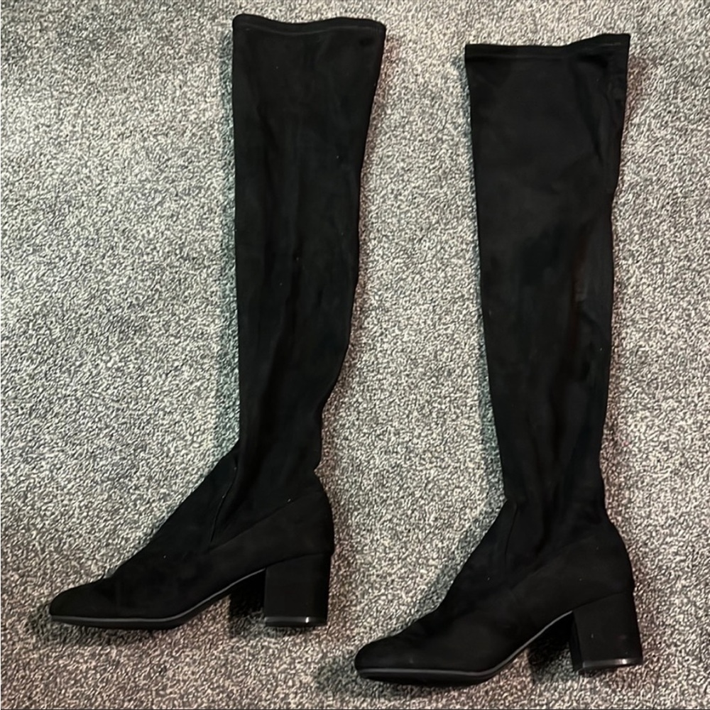 NWOB Steve Madden Issac Faux Suede Over the Knee Heeled Boots Size 8.5 - Picture 5 of 8